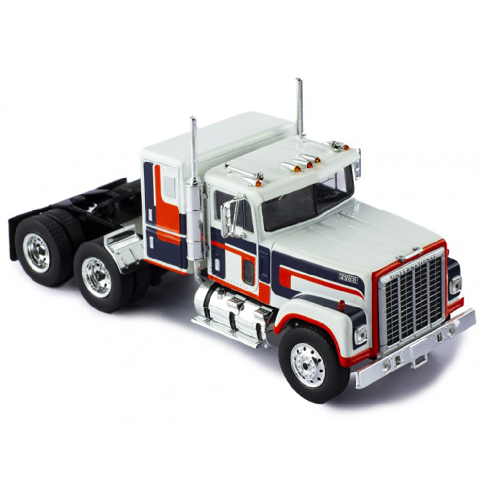 1980 International 4300 Transtar Tractor (White w/Blue & Red Stripes)