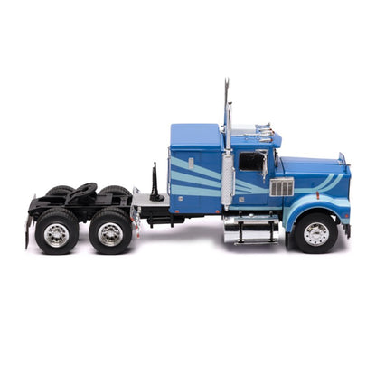 Blue toy Marmon truck on a white background