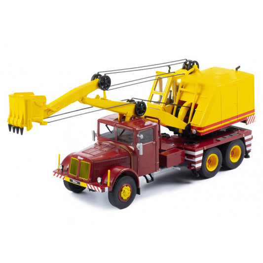 1958 Tatra 111 D030 A Truck with Backhoe Shovel (Red/Yellow)