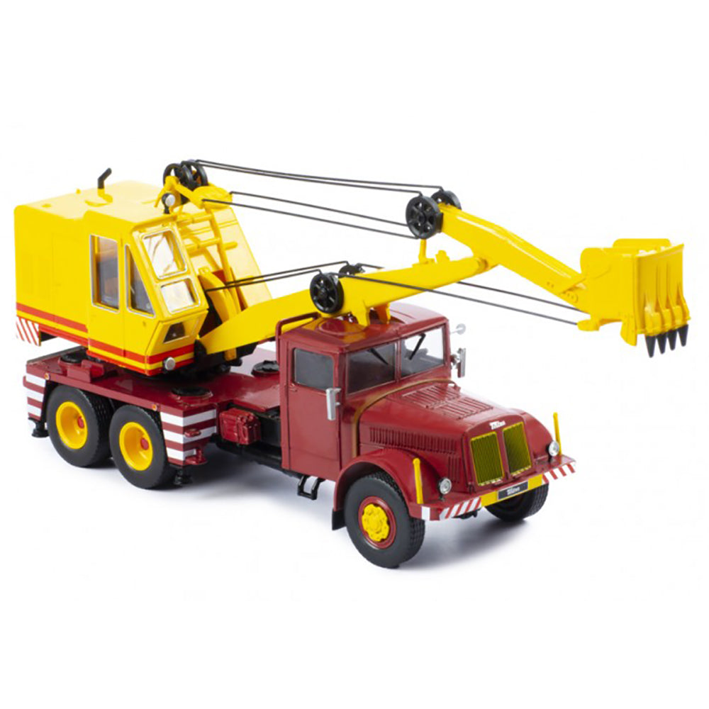 1958 Tatra 111 D030 A Truck with Backhoe Shovel (Red/Yellow)