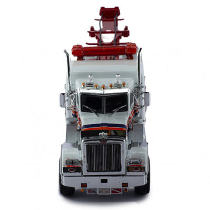 1980 Peterbilt 359 Tow Truck (White w/Blue, Orange, & Red Stripes)