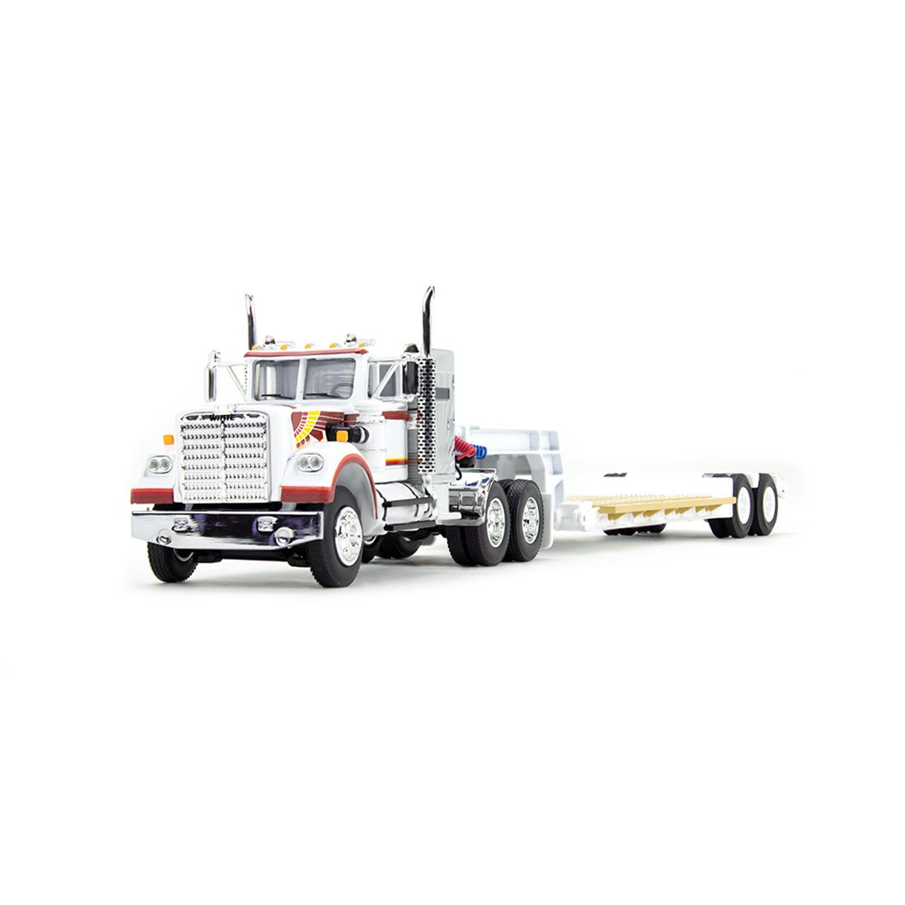 White Western Star 4900 w/Rogers Lowboy Trailer (White)