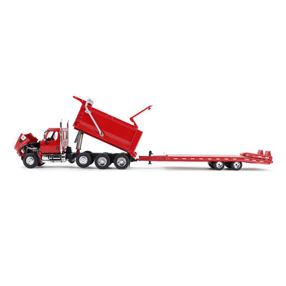 Western Star 49X Dump Truck w/Ox Bodies Dump Bed & Beaver Tail Trailer (Viper Red)