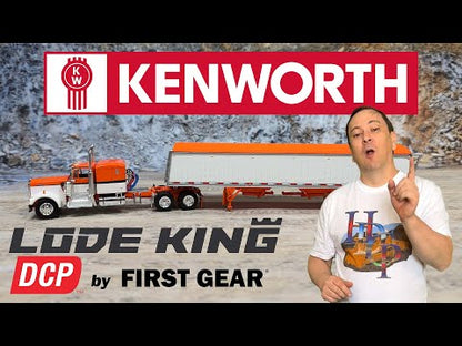 Kenworth W900A w/Lode King Distinction Tri-Axle Hopper Grain Trailer (Orange Pearl)