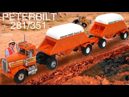 1971 Peterbilt 281 w/Double Bottom Dump Trailers "Graham Cement" (Orange)