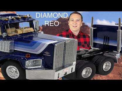 1974 Diamond Reo Raider SBFA Sleeper-Cab Conventional Tractor "Maison Trucking" (Blue w/Stripes)