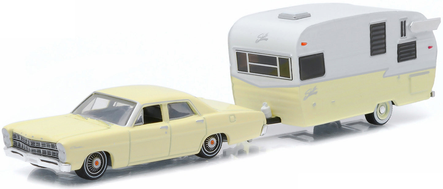 1967 Ford Custom (Yellow) w/Shasta 15' Airflyte Camper (Yellow/White)