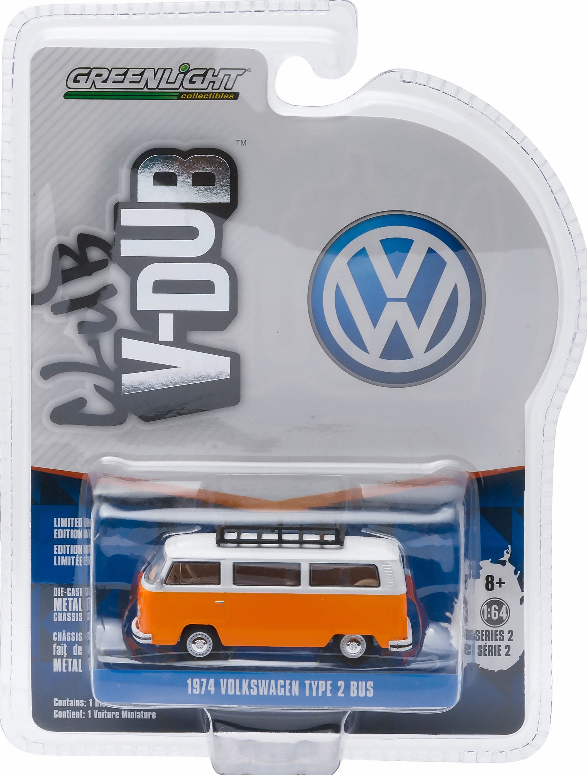 1974 Volkswagen Type 2 Bus (Bright Orange/Pastel White)