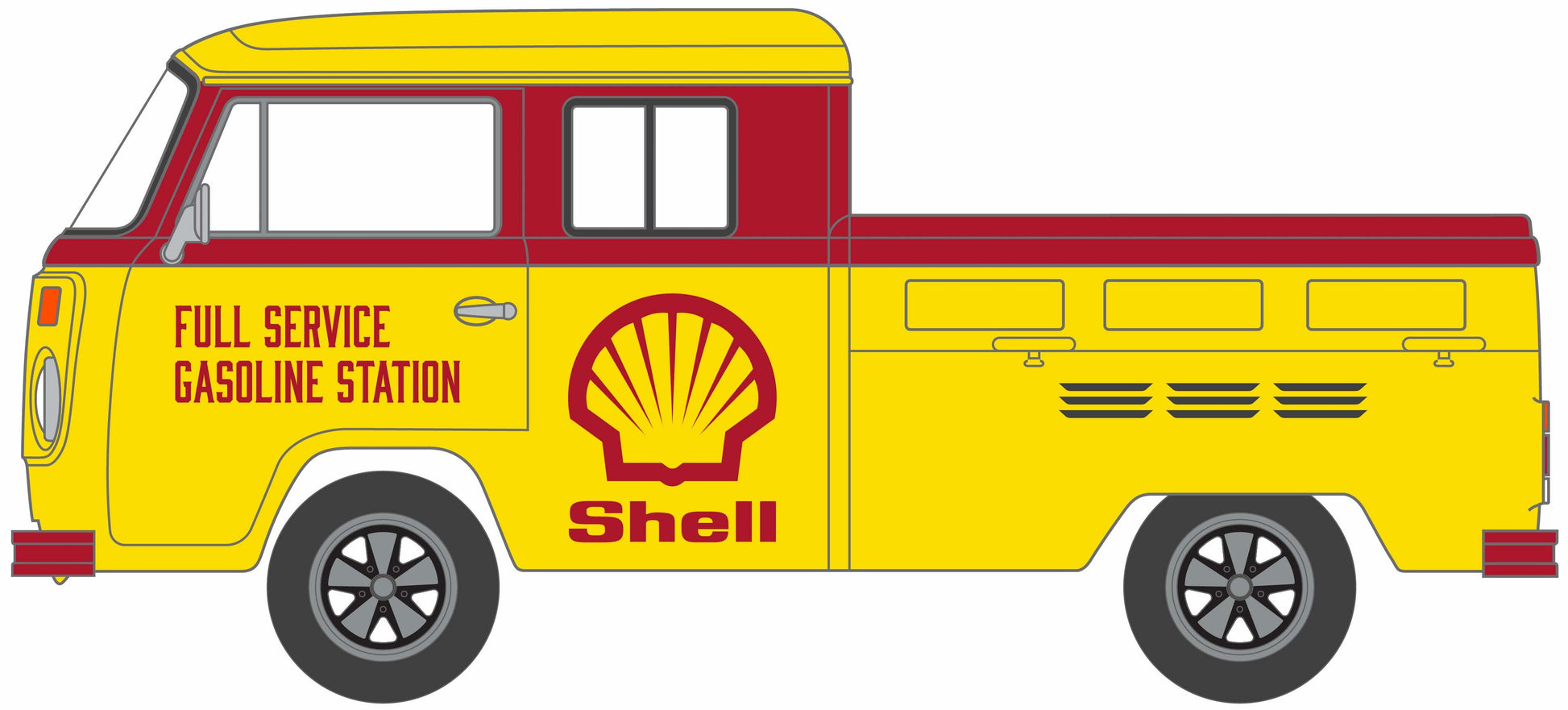 1976 Volkswagen Type 2 Pickup (Yellow/Red) "Shell Oil"