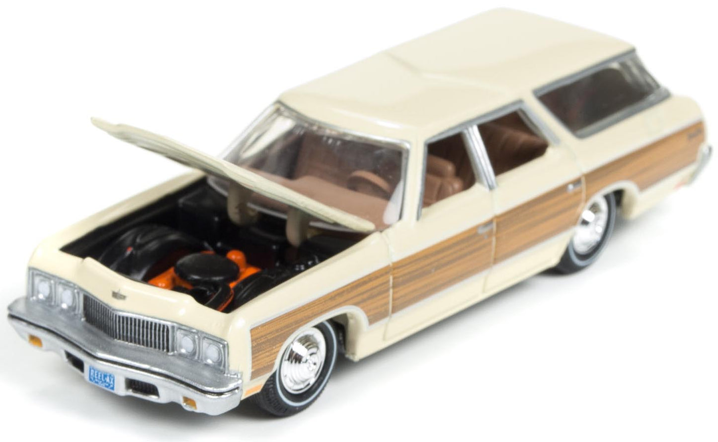 1976 Chevy Caprice Wagon w/Fishing Boat & Trailer (Cream)