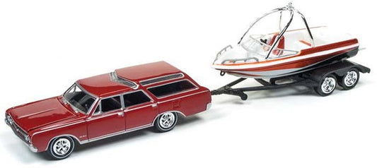 1964 Oldsmobile Vista Cruiser w/Fishing Boat & Trailer (Red)