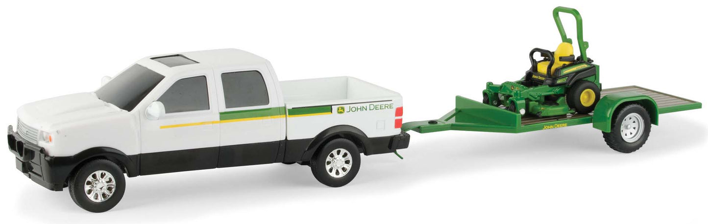 Pickup Truck w/Flatbed Trailer & John Deere Z930M Zero Turn Lawn Mower