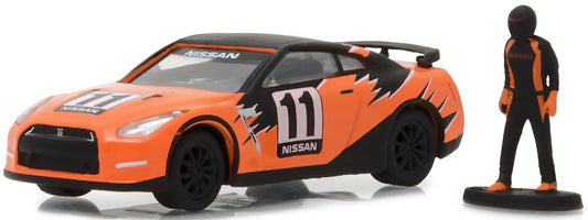 2011 Nissan GT-R (Black/Orange) w/Race Car Driver Figure