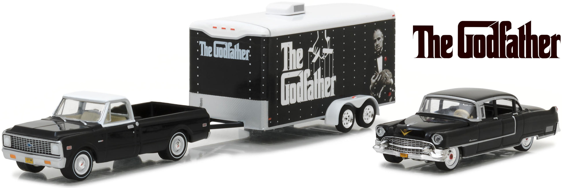 1972 Chevy C-10 Pickup w/Enclosed Car Trailer & 1955 Cadillac Fleetwood Series 60 "The Godfather"