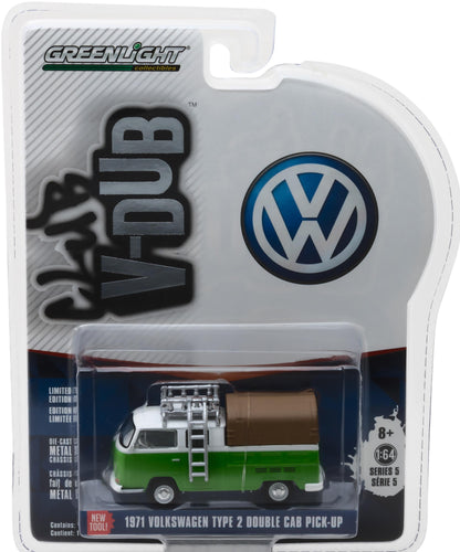 1971 Volkswagen Type 2 Double Cab Pickup w/Roof Rack & Canopy (Green/White)