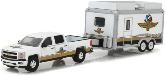 2015 Chevy Silverado (White/Gold) w/Vendor Trailer "Indianapolis Motor Speedway Gift Shop" (White/Gold)