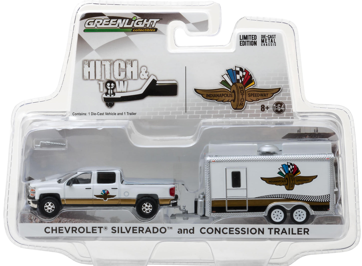 2015 Chevy Silverado (White/Gold) w/Vendor Trailer "Indianapolis Motor Speedway Gift Shop" (White/Gold)