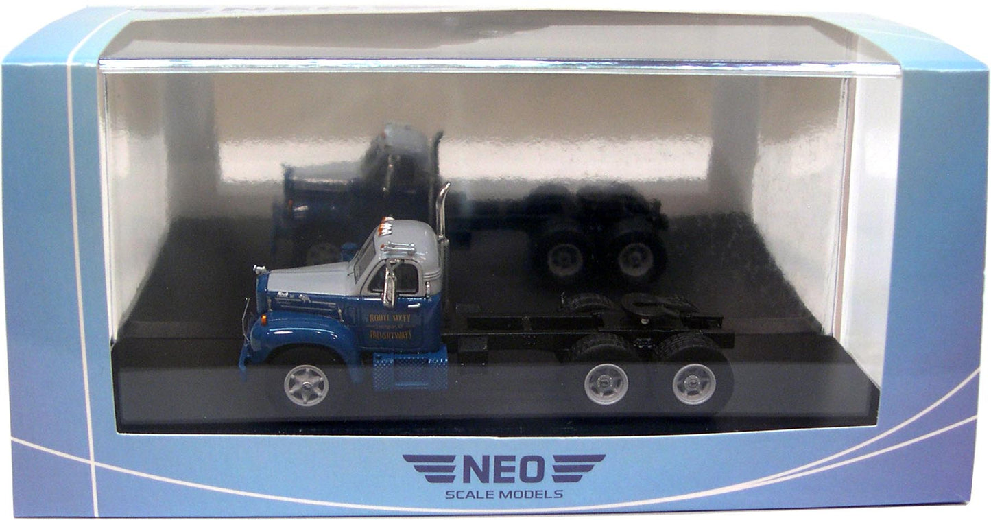1961 Mack B-61ST Day-Cab Conventional Tractor (Blue/Gray) "Route Sixty Freightways"
