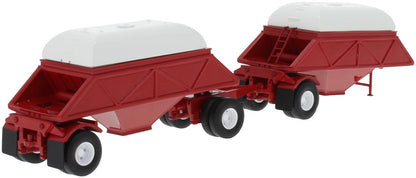 1957 Anhanger Double Bottom Dump Trailers (Red) with Covers (White)