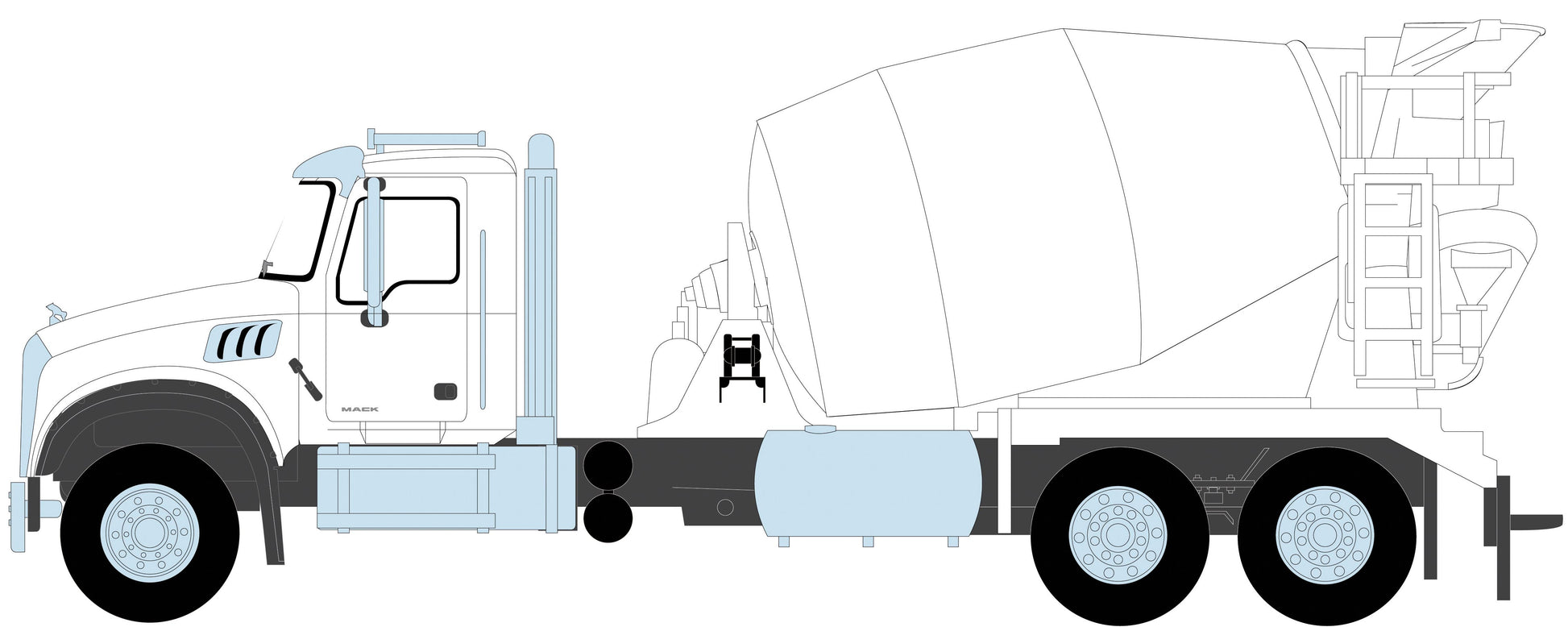 2019 Mack Granite Cement Mixer Truck (White)