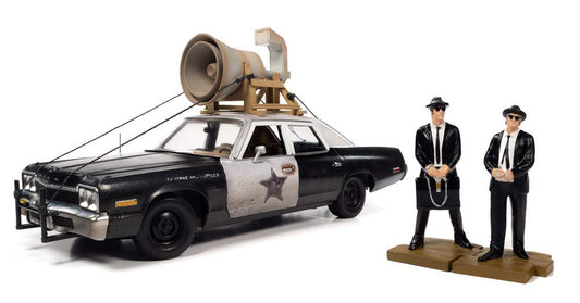 Blues Brothers 1974 Dodge Monaco Police Pursuit (Black/White) With Figures