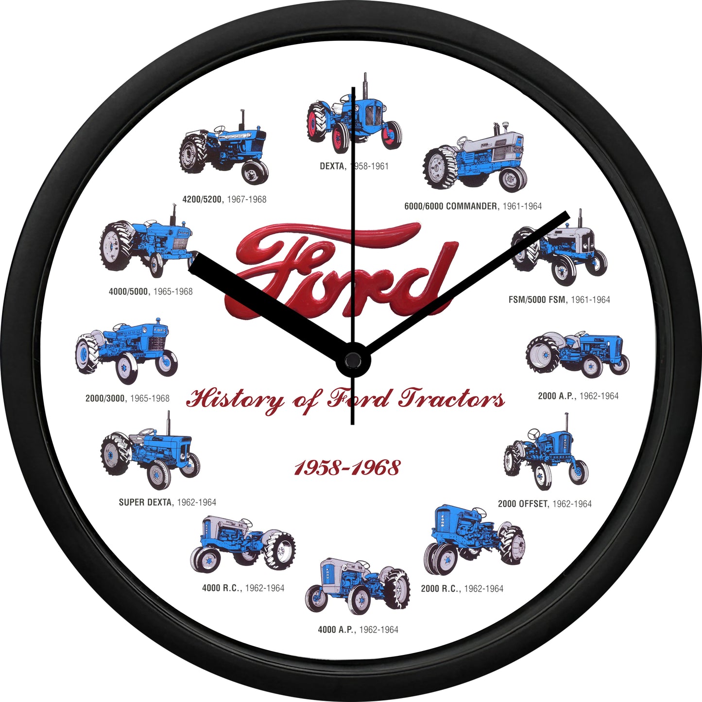 Ford Tractors 1917-2009 Set of 7 Wall Clock