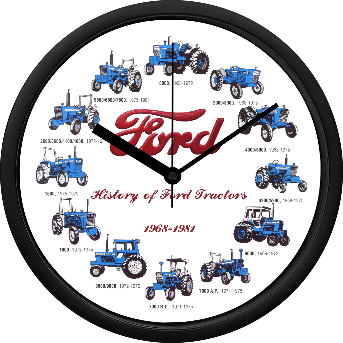 Ford Tractors 1917-2009 Set of 7 Wall Clock