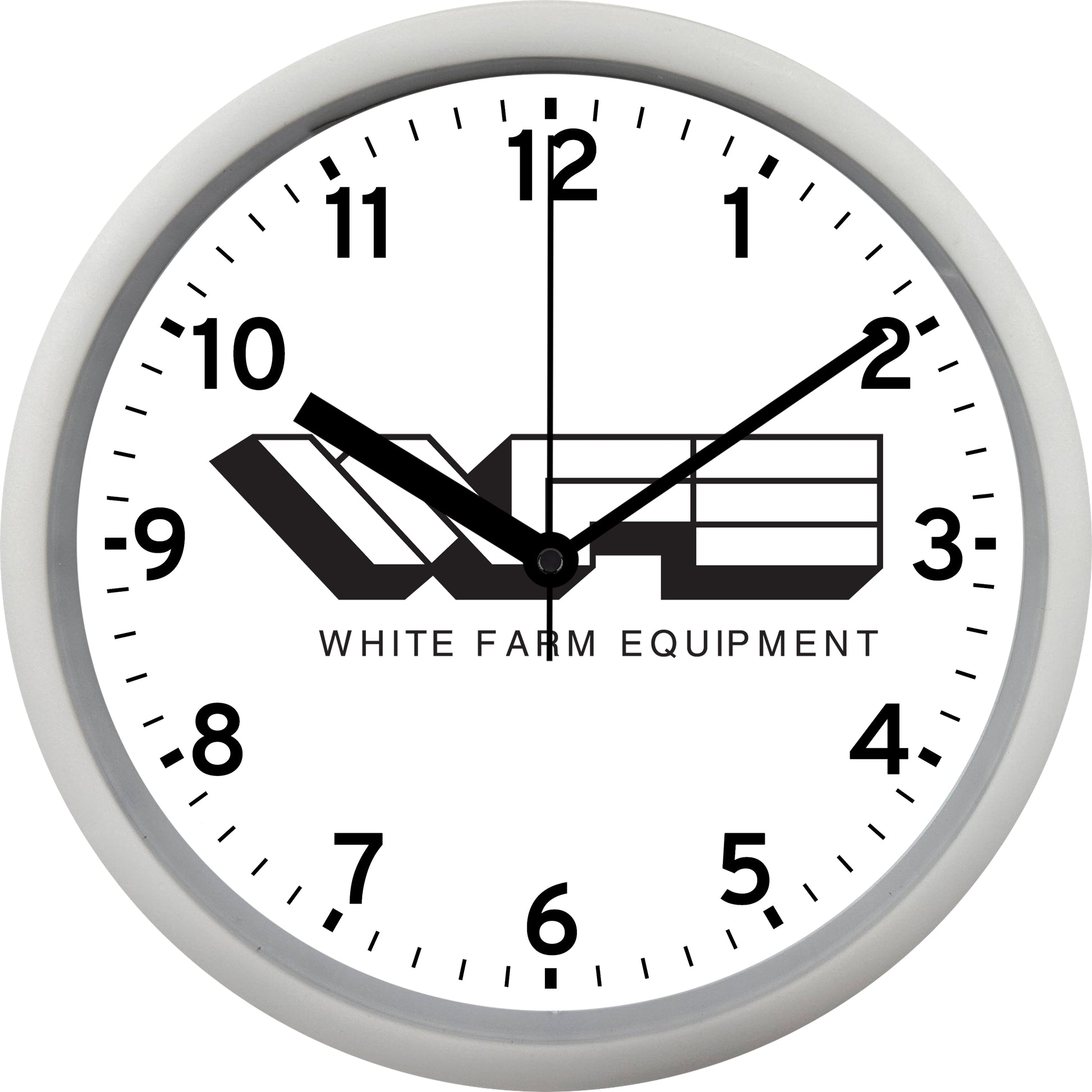 White Farm Equipment Wall Clock