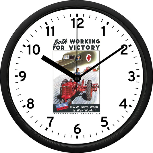 International Harvester "Both Working for Victory" Wall Clock