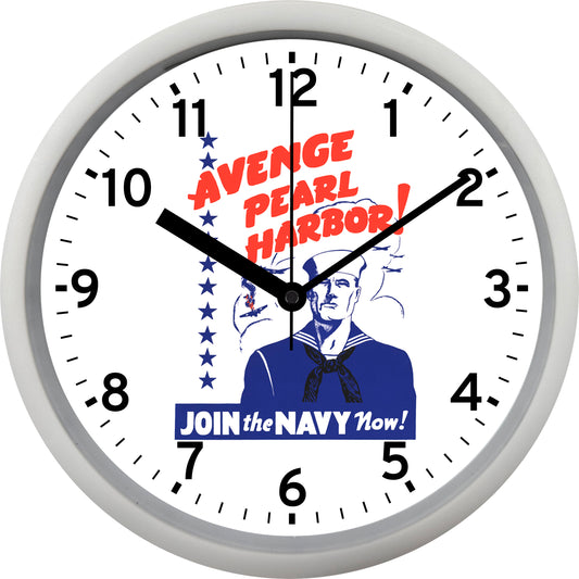 Join the Navy "Avenge Pearl Harbor" Wall Clock