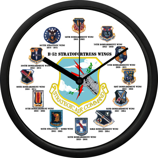 SAC - B-52 Stratofortress Wings 1955-1994 Wall Clock