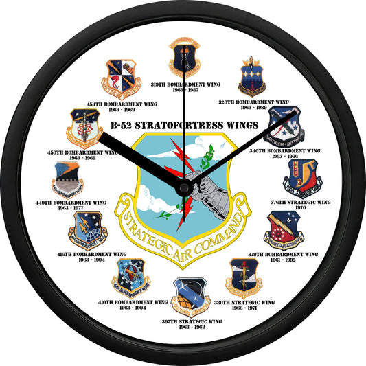 SAC - B-52 Stratofortress Wings 1961-1994 Wall Clock