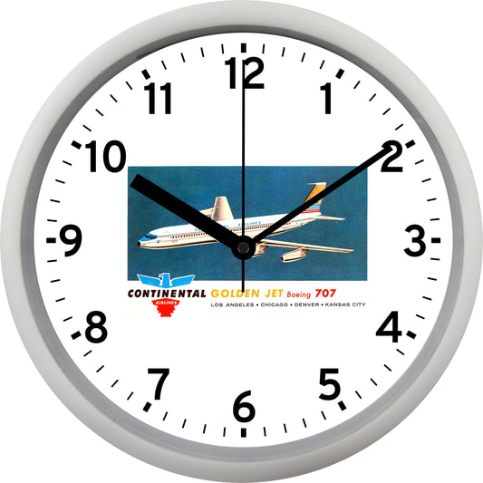 Continental Airlines "Golden Jet" Wall Clock