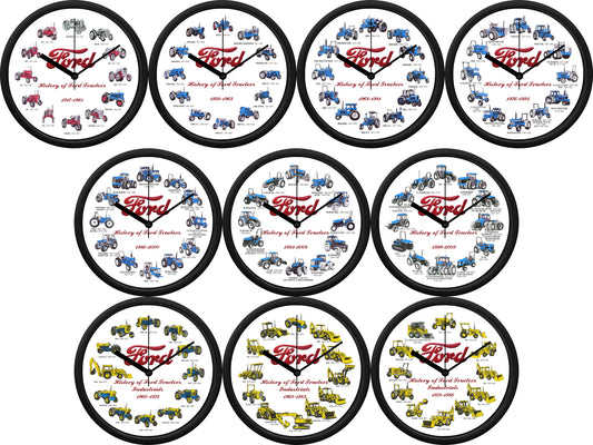 Ford Tractors & Industrials 1917-2009 Set of 10 Wall Clock