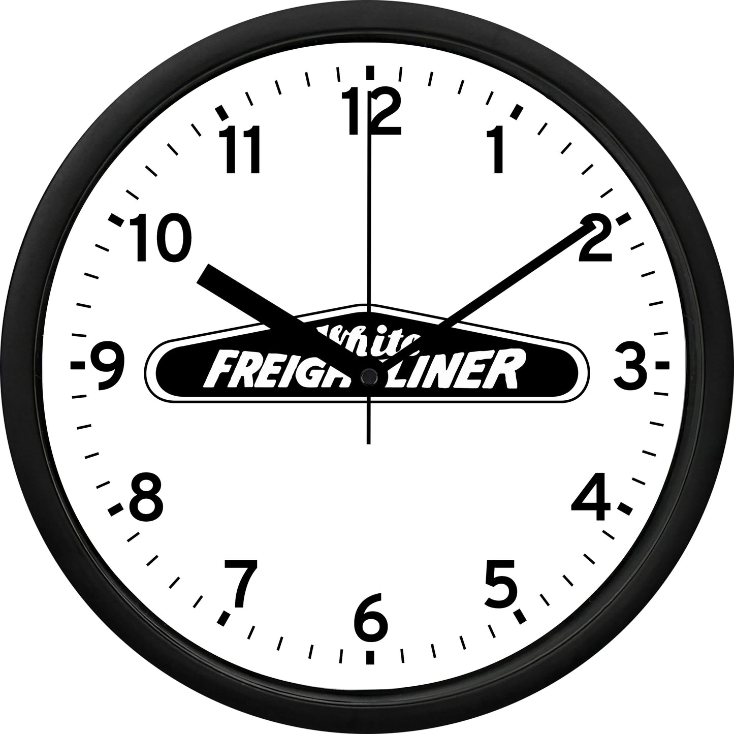 White Freightliner Trucks Wall Clock