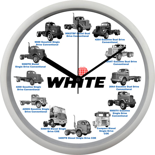 White Motors Trucks Wall Clock