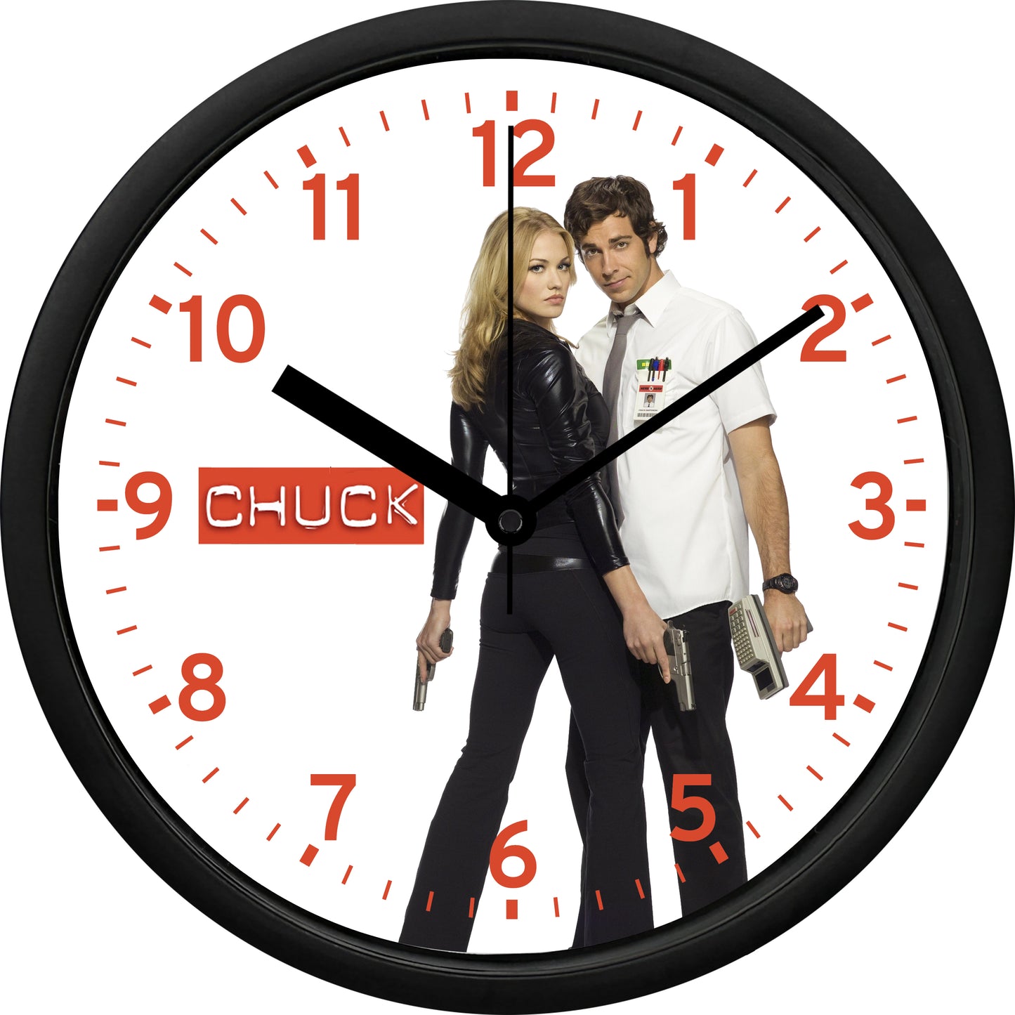 Zachary Levi & Yvonne Strahovski "Chuck" Wall Clock