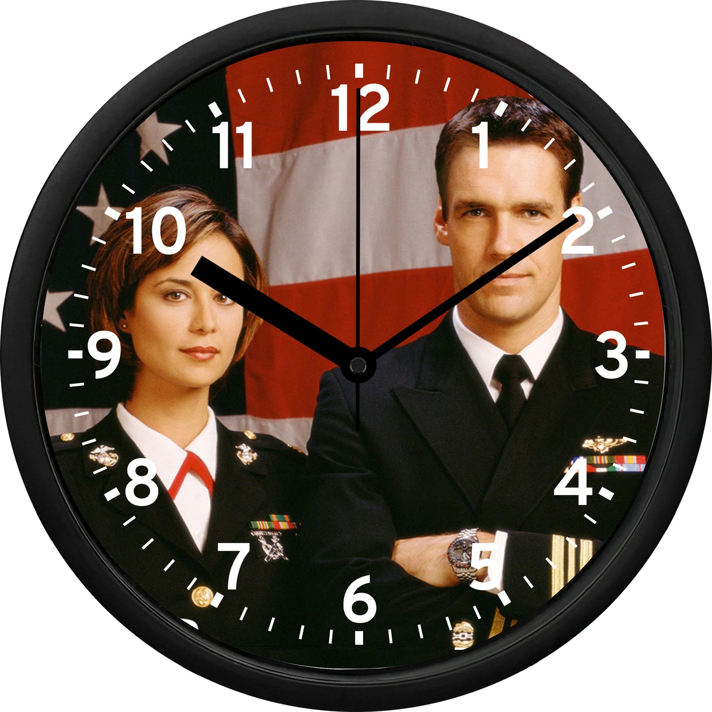 David James Elliot & Catherine Bell "JAG" Wall Clock