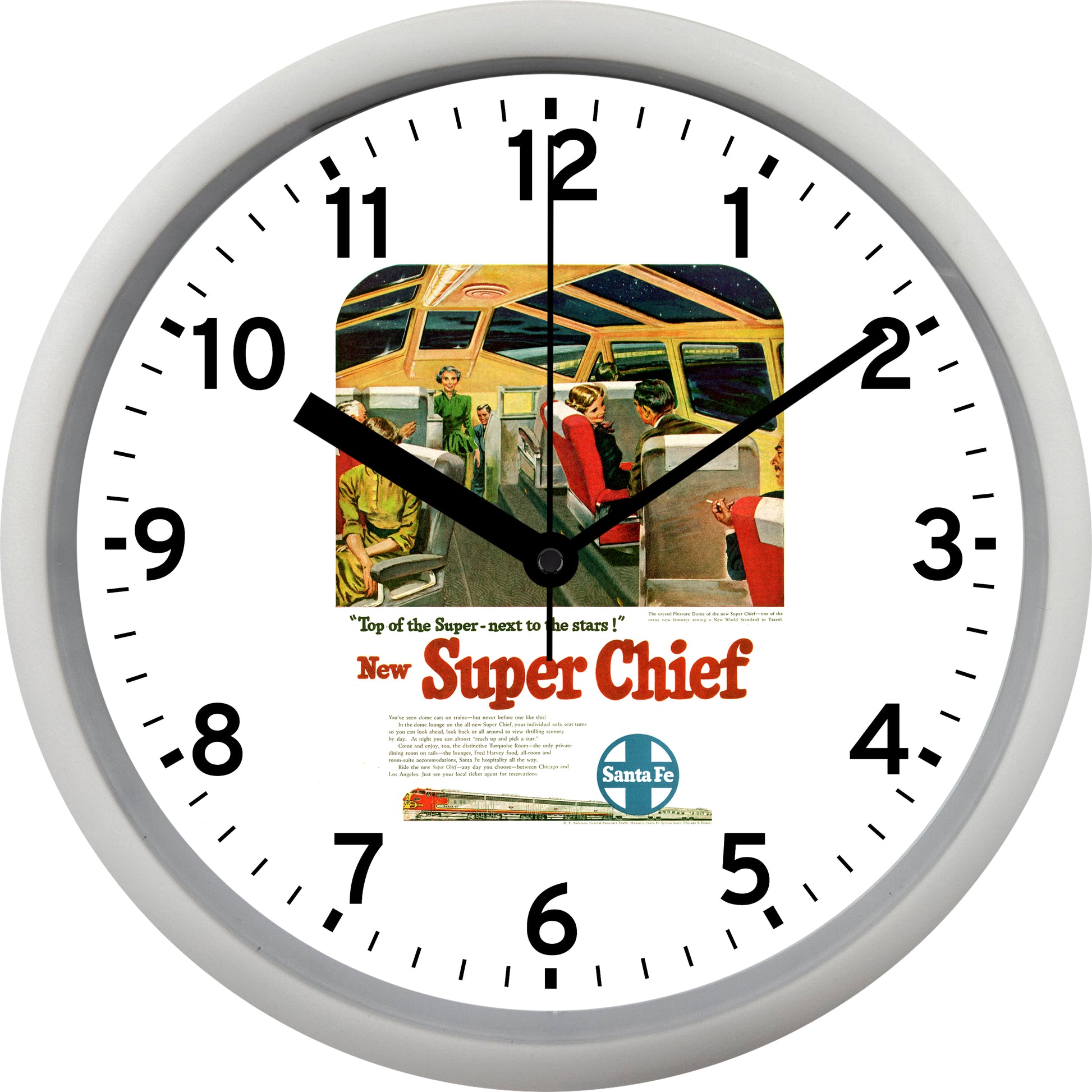 Atchison, Topeka and Santa Fe Railway "Super Chief" Wall Clock