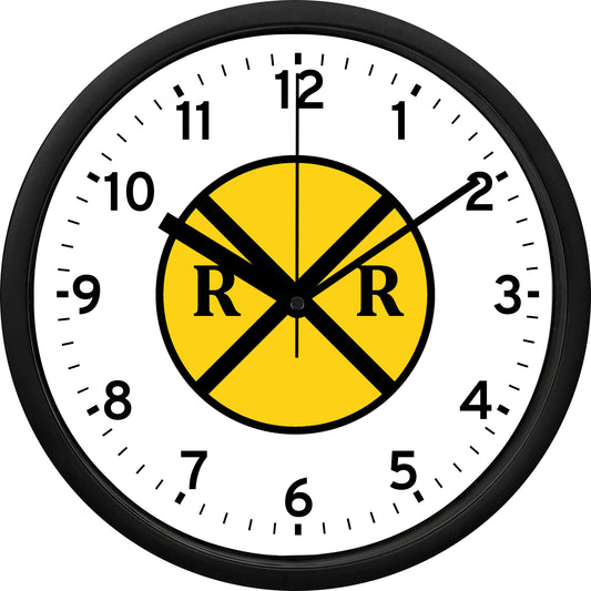 Railroad Crossing Sign Wall Clock