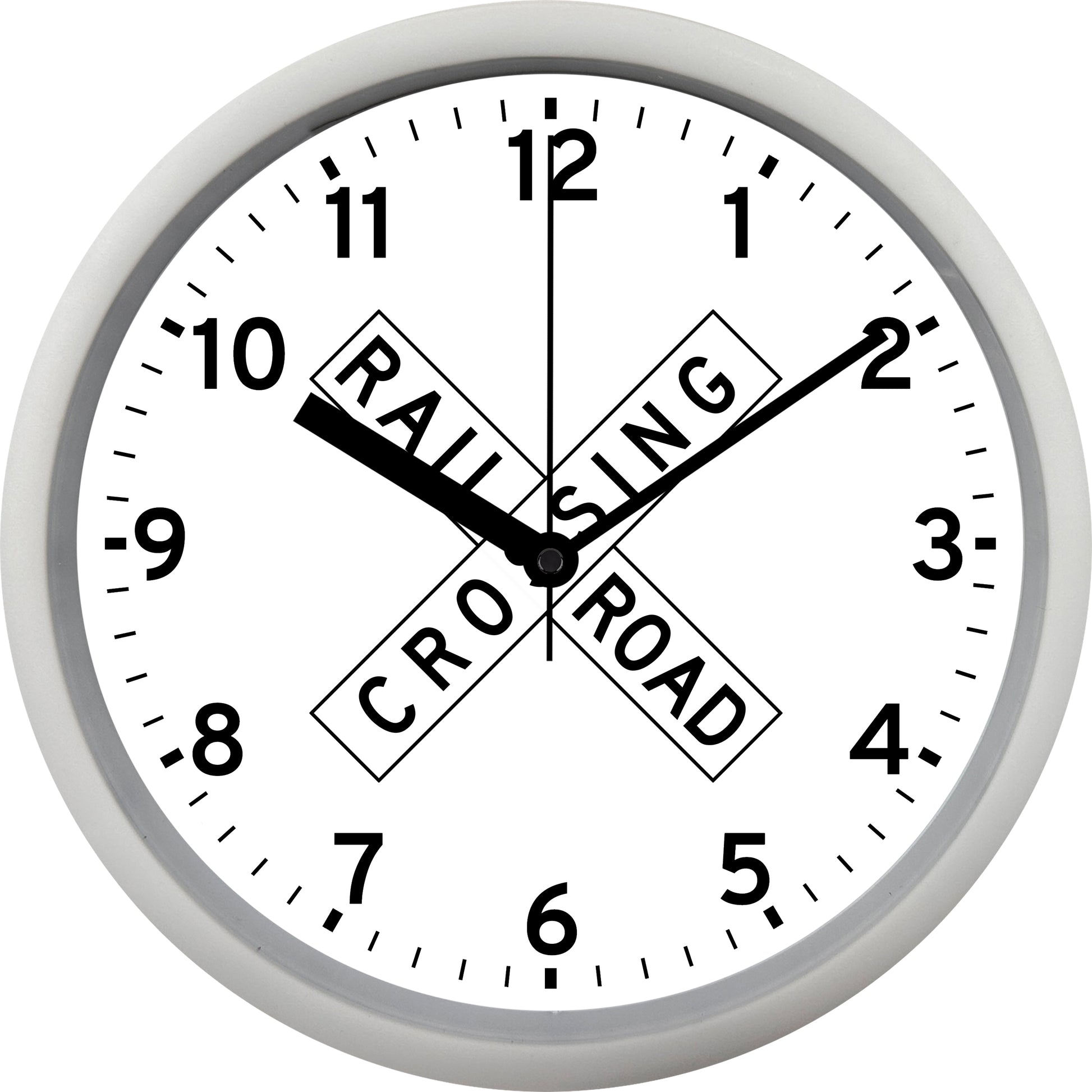 Railroad Crossing "Crossbuck" Sign Wall Clock