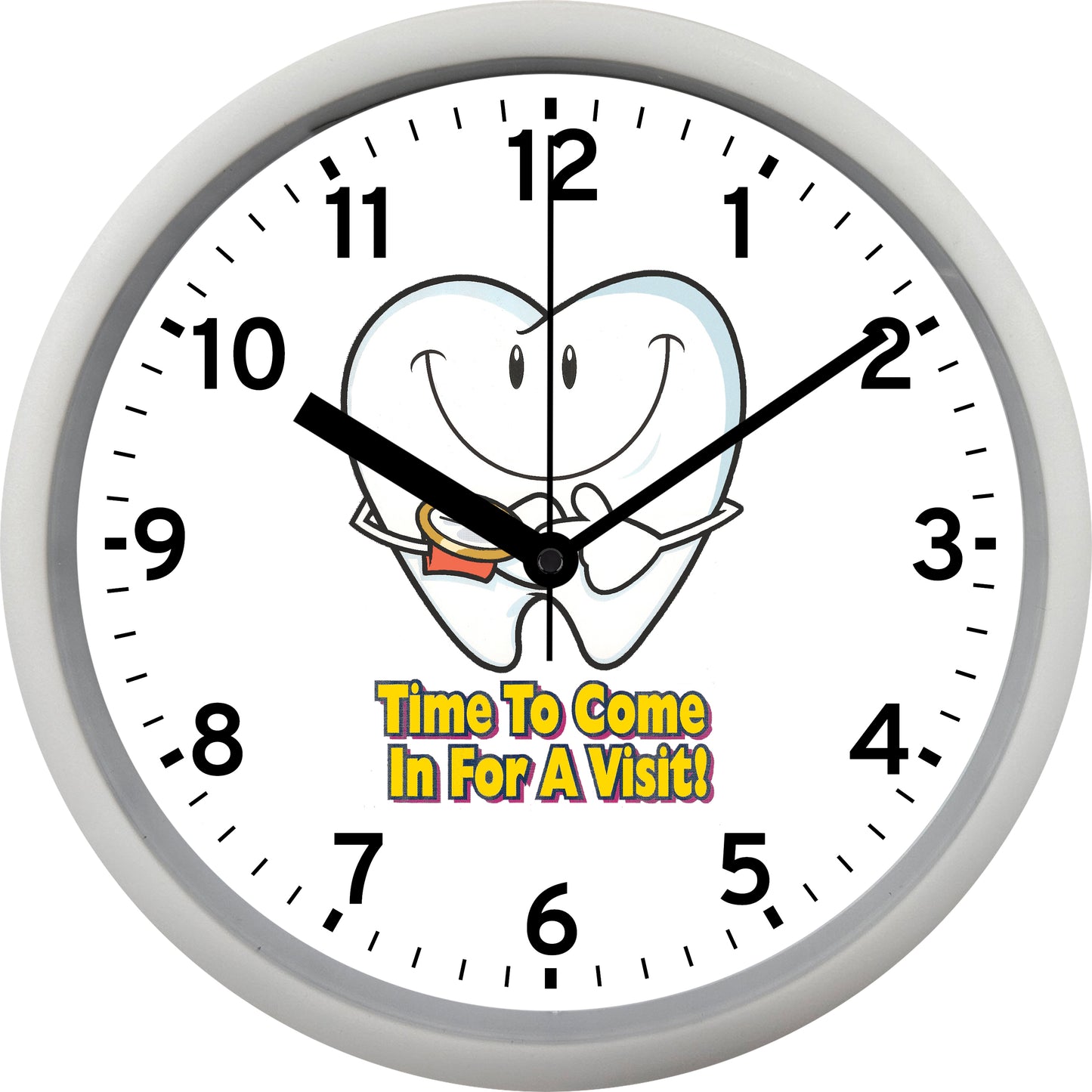 Dental Tooth "Time to Come in for a Visit!" Wall Clock