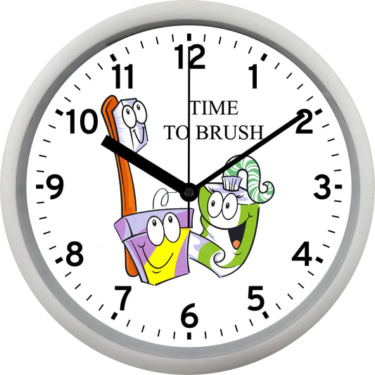 Dental Tooth "Time to Brush" Wall Clock