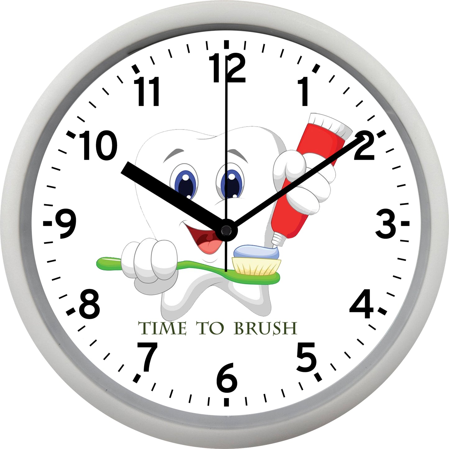 Dental Tooth "Time to Brush" Wall Clock