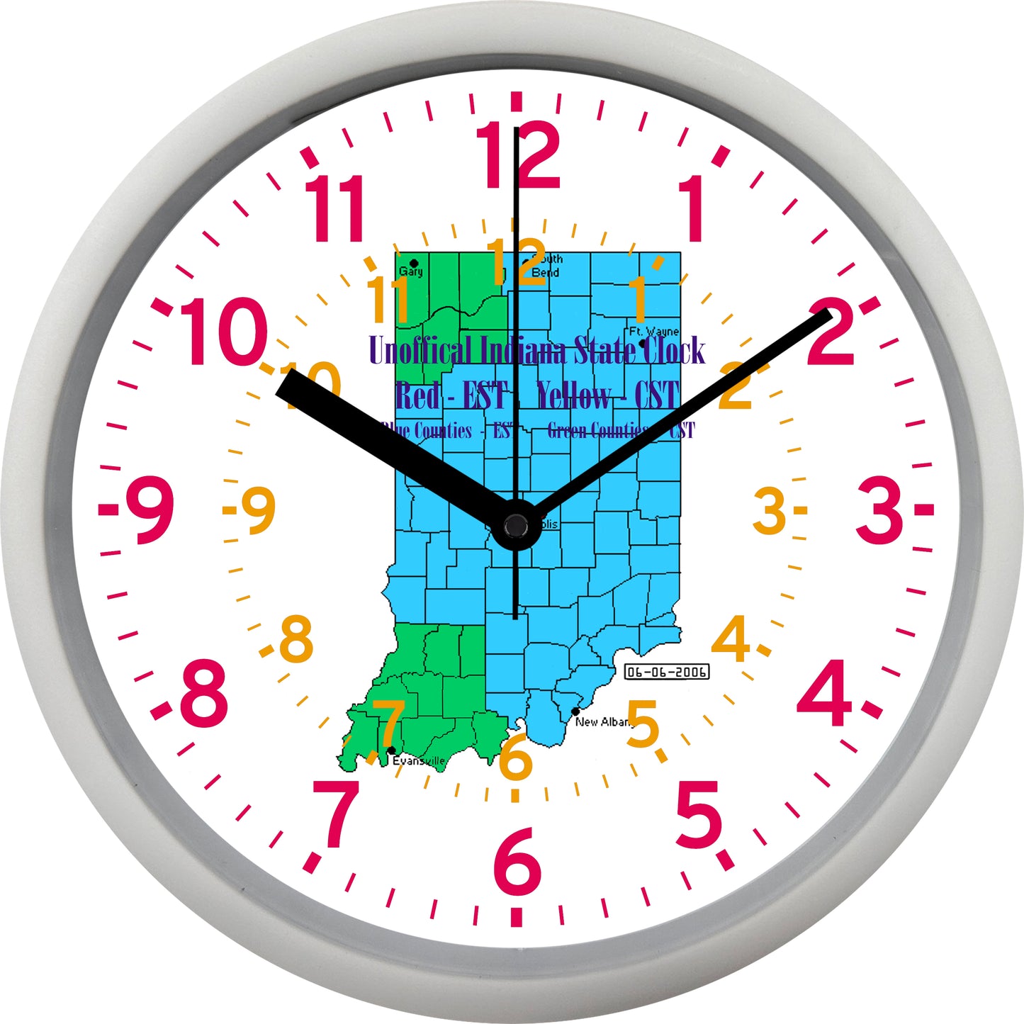 Unofficial Indiana State Clock Wall Clock