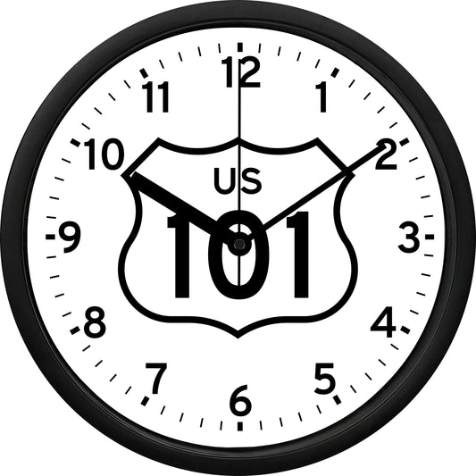 US Highway 101 Sign Wall Clock