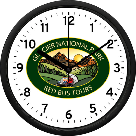 Glacier National Park Red Bus Tours Wall Clock