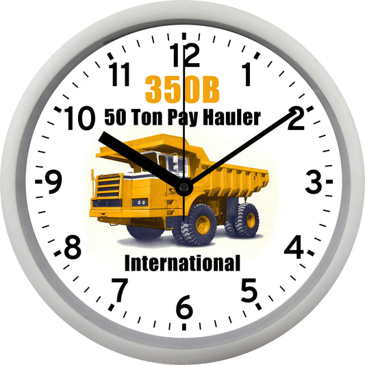 International Harvester Construction "350B 50 Ton Pay Hauler" Wall Clock