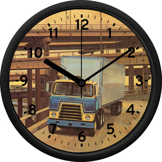 International Trucks Transtar CO-4070 COE with Box Trailer Wall Clock