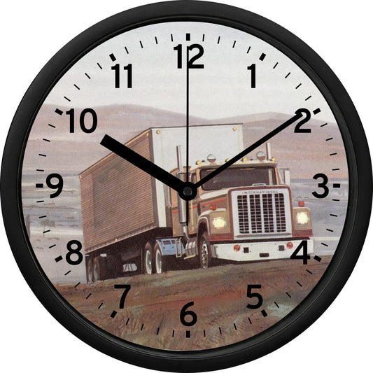 International Trucks Transtar 4300 with Box Trailer Wall Clock